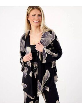 AmberNoon II by Dr. Erum Ilyas UPF 30 Open Front Topper Cascade Black S A591093